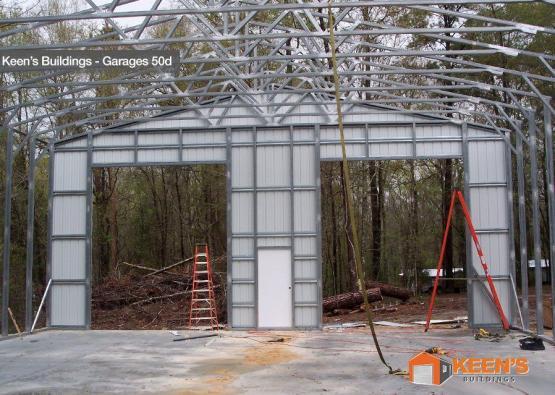 Interior Of The Frame Of The Metal Garage