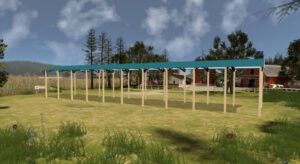 24' x 120' x 20' Open Pole Barn Installed