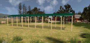 24' x 110' x 16' Open Pole Barn Installed