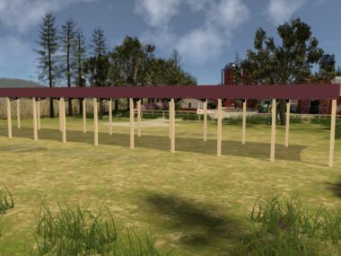 24' x 120' x 12' Open Pole Barn Installed