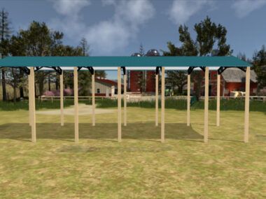 24' x 60' x 16' Open Pole Barn Installed