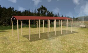 24' x 70' x 20' Open Pole Barn Installed