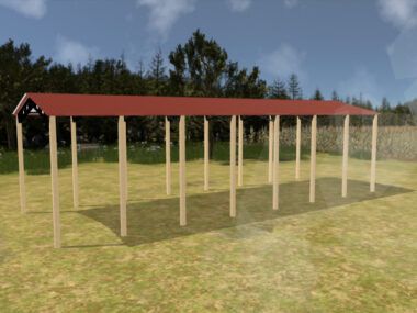 24' x 70' x 16' Open Pole Barn Installed