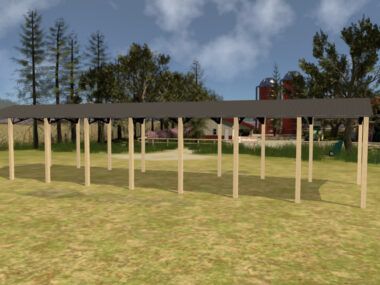 24' x 80' x 12' Open Pole Barn Installed