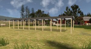 24' x 90' x 14' Open Pole Barn Installed