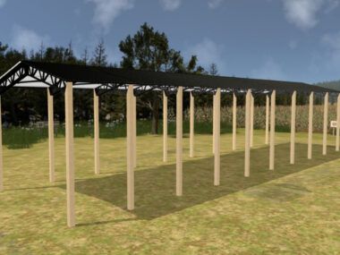 24' x 90' x 16' Open Pole Barn Installed