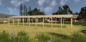 28' x 100' x 14' Open Pole Barn Installed