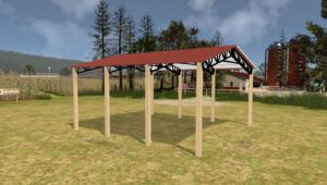 28' x 30' x 14' Open Pole Barn Installed