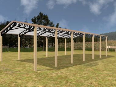 28' x 60' x 12' Open Pole Barn Installed