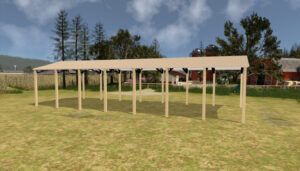 28' x 70' x 12' Open Pole Barn Installed