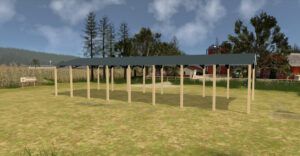 28' x 80' x 12' Open Pole Barn Installed