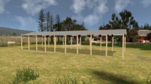 28' x 90' x 12' Open Pole Barn Installed