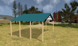 34' x 30' x 14' Open Pole Barn Installed