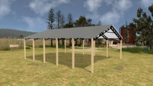 34' x 50' x 14' Open Pole Barn Installed