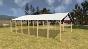 34' x 60' x 14' Open Pole Barn Installed