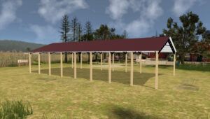 40' x 80' x 14' Open Pole Barn Installed