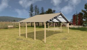 50' x 30' x 12' Open Pole Barn Installed