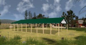 50' x 90' x 14' Open Pole Barn Installed