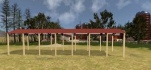 24' x 70' x 14' Open Pole Barn Installed