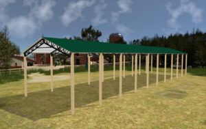 28' x 120' x 20' Open Pole Barn Installed