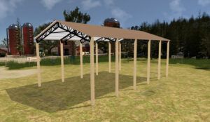 28' x 50' x 16' Open Pole Barn Installed