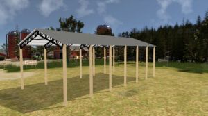 28' x 60' x 16' Open Pole Barn Installed