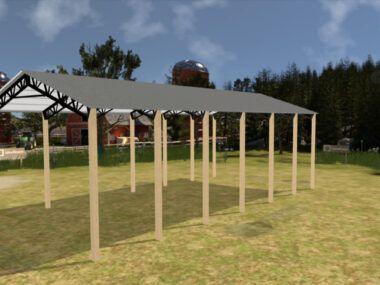 28' x 60' x 16' Open Pole Barn Installed