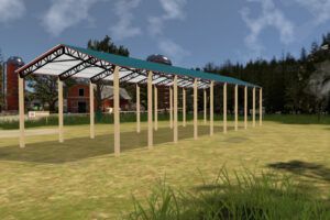 28' x 90' x 16' Open Pole Barn Installed