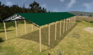 40' x 120' x 20' Open Pole Barn Installed