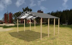 40' x 30' x 20' Open Pole Barn Installed