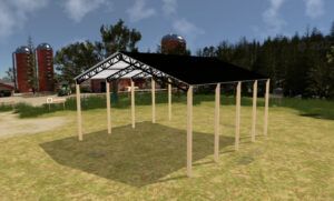 40' x 40' x 20' Open Pole Barn Installed