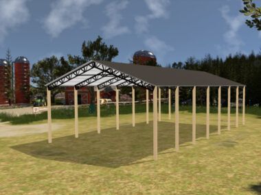 40' x 70' x 16' Open Pole Barn Installed