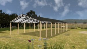 34' x 90' x 14' Open Pole Barn Installed