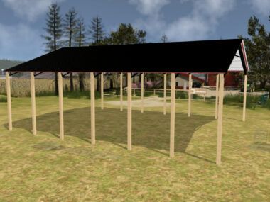 50' x 60' x 20' Open Pole Barn Installed