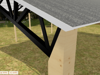 50' x 90' x 16' Open Pole Barn Installed