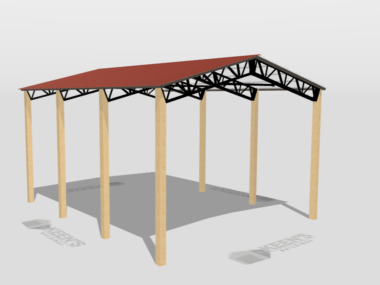 24' x 30' x 12' Open Pole Barn Installed