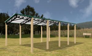 24' x 40' x 14' Open Pole Barn Installed