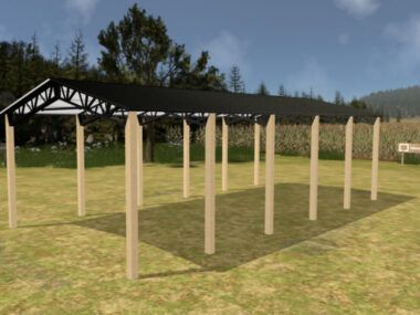 24' x 50' x 12' Open Pole Barn Installed