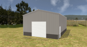 24' x 30' x 20' Enclosed Pole Barn Installed