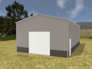 24' x 30' x 12' Enclosed Pole Barn Installed