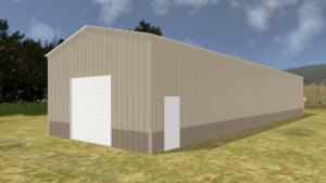 24' x 100' x 20' Enclosed Pole Barn Installed