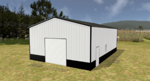 28' x 40' x 14' Enclosed Pole Barn Installed