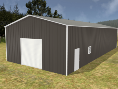 28' x 120' x 12' Enclosed Pole Barn Installed