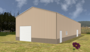 30' x 90' x 14' Enclosed Pole Barn Installed