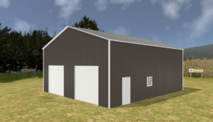 34' x 50' x 12' Enclosed Pole Barn Installed