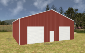 40' x 30' x 12' Enclosed Pole Barn Installed
