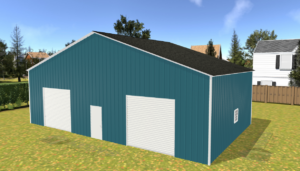 50' x 40' x 12' Enclosed Pole Barn Installed