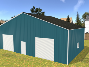 50' x 40' x 20' Enclosed Pole Barn Installed