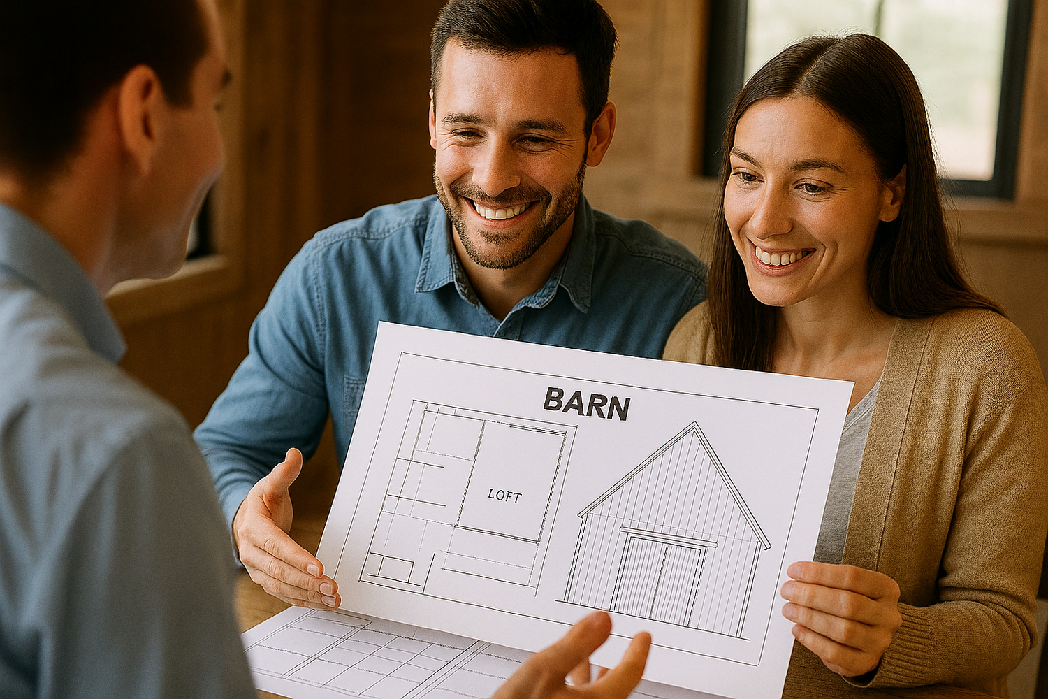 Professional Installation Crew Finishing A Pole Barn
